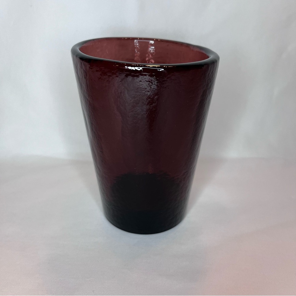 Authentic Fire and Light Original Recycled Glass 12 Oz Tumbler Cup Plum Purple